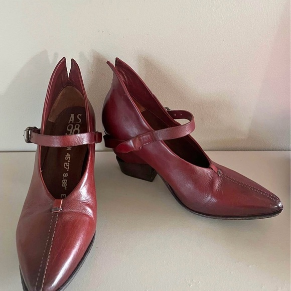 A.S.98 Shoes - A.S.98 Women's Burgundy Leather Heels